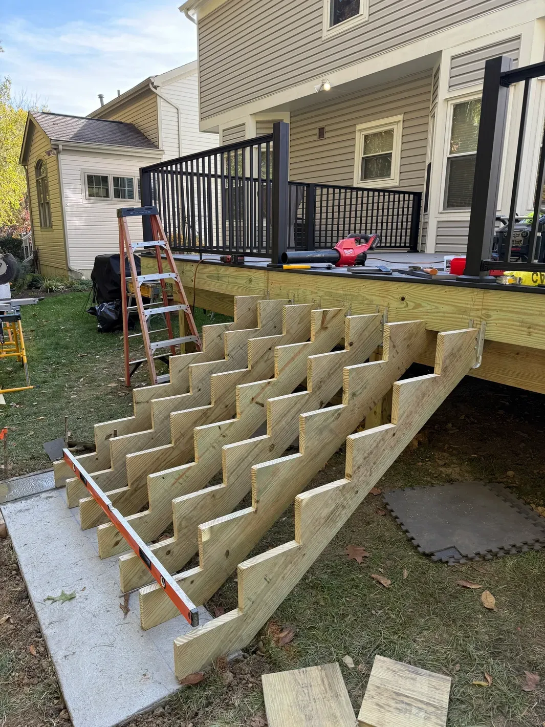 Backyard deck building project